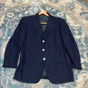 Classic Blue Navy Men's Wool Blazer